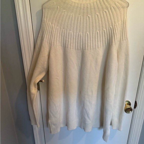Anthropologie Ivory Ribbed Crew Neck Sweater - Picture 6 of 7